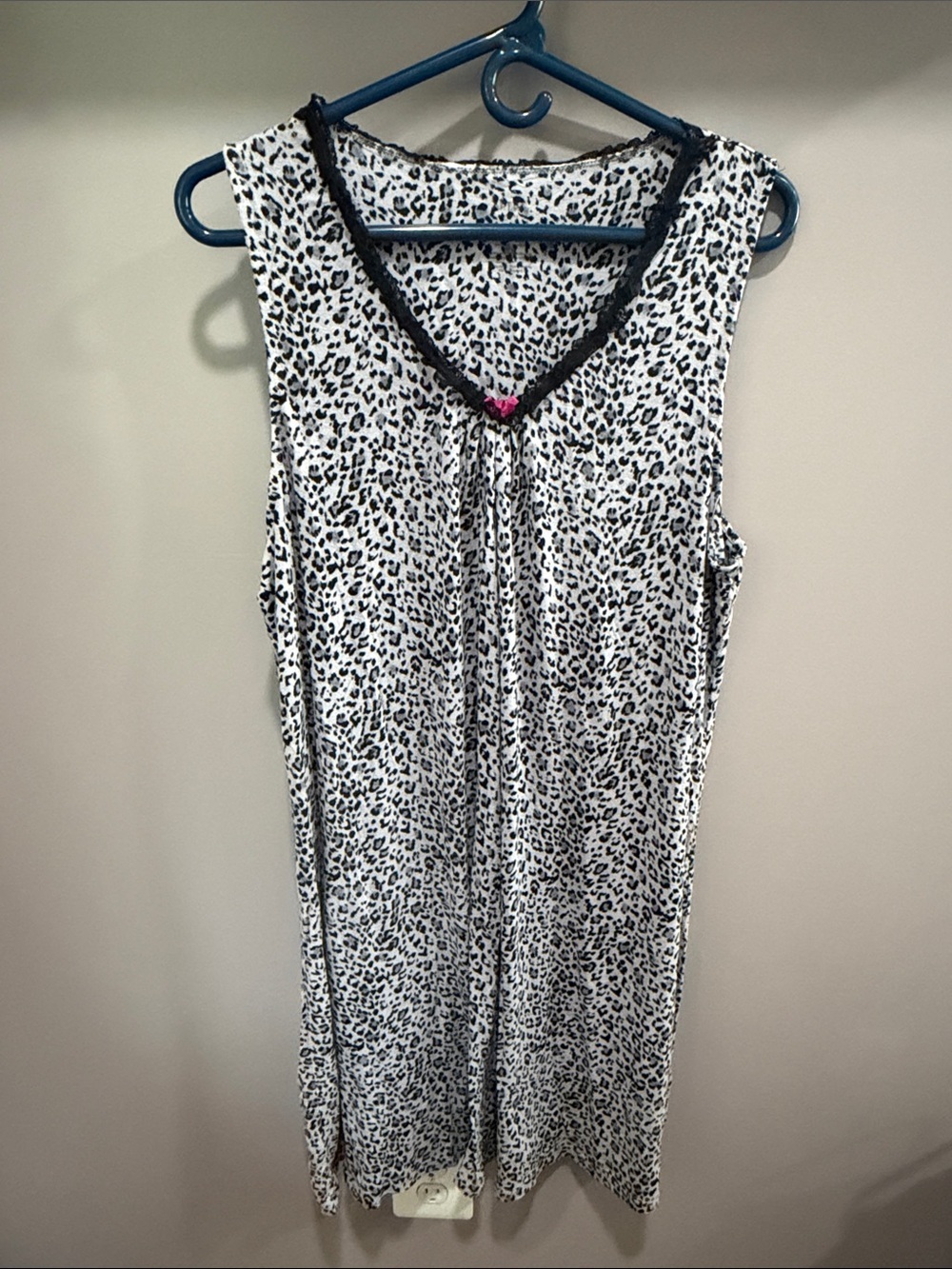 Apt 9 Leopard Print Night Gown - Black & gray